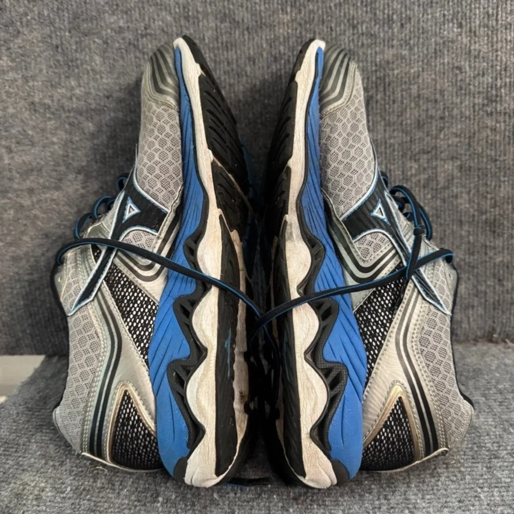 Mizuno Wave Paradox 2 Mens Running Shoes Silver Blue Stability Sneakers 11.5